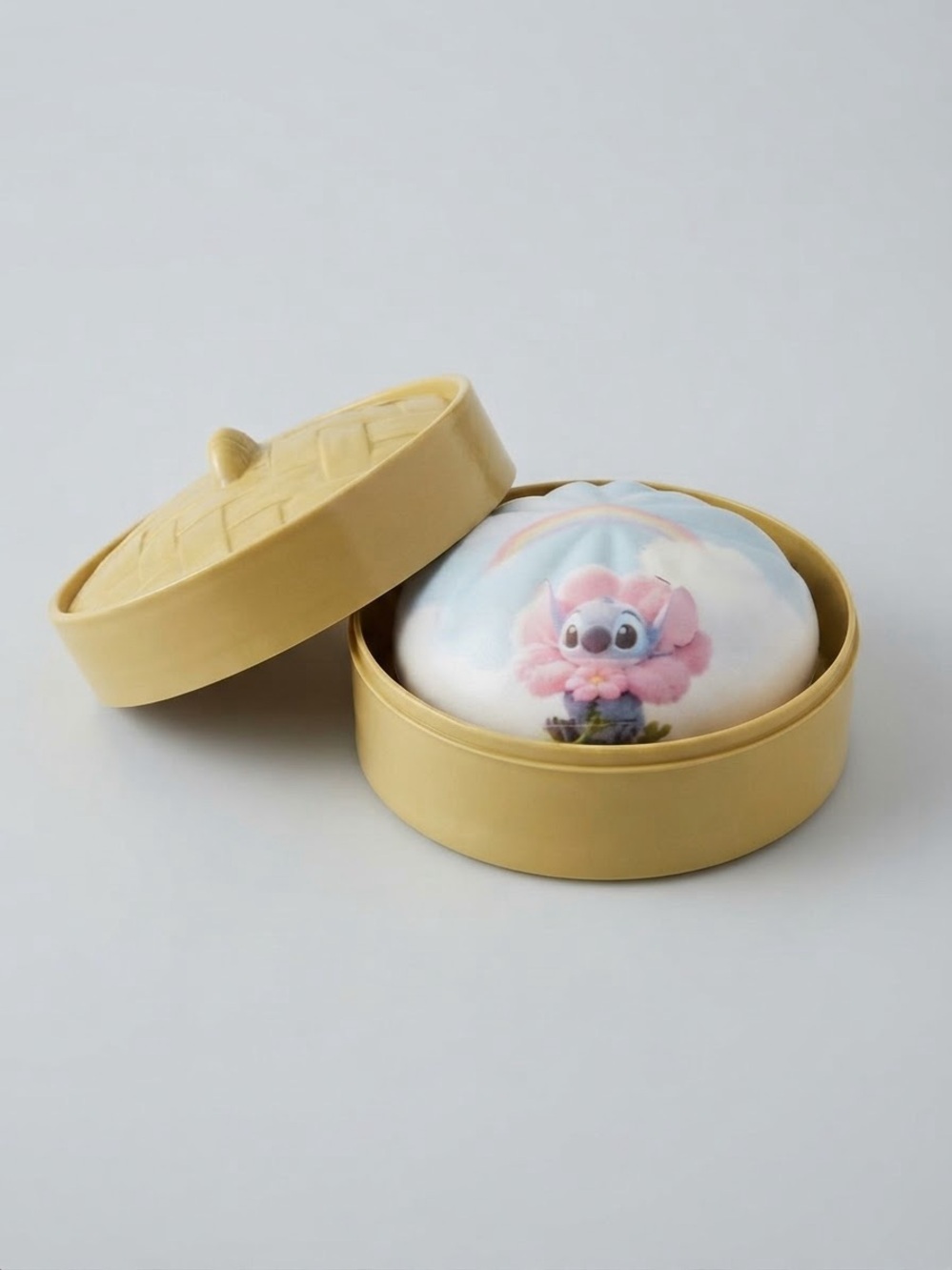 Stitch Rainbow Flower Foam Dumpling Slow-Rise Squishy with Gold Case